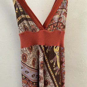 Paisley printed cross back dress